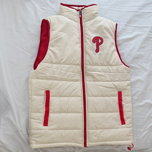 Women’s Phillies Cream and Red Puffer Vest - Picture 1 of 1